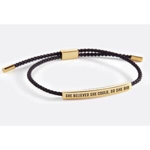 RETAIL $70 Mint & Lilly She Believed She Could So She Did Inspire Bracelet*Black
